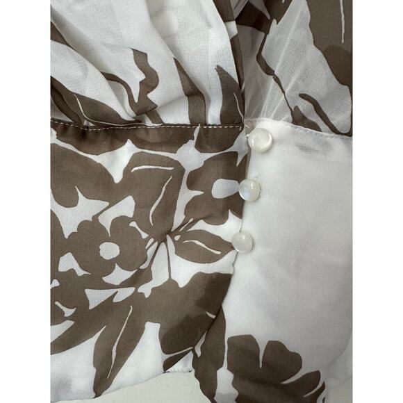 NWT Eva Mendes by New York and Company sheer puff sleeve wrap blouse size small - Picture 10 of 13